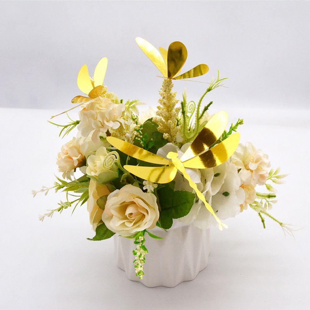 Вечеринка, свадьба, украшение дома, металлическая текстура, наклейки на стены, полые стрекозы, 3D наклейки со стрекозами