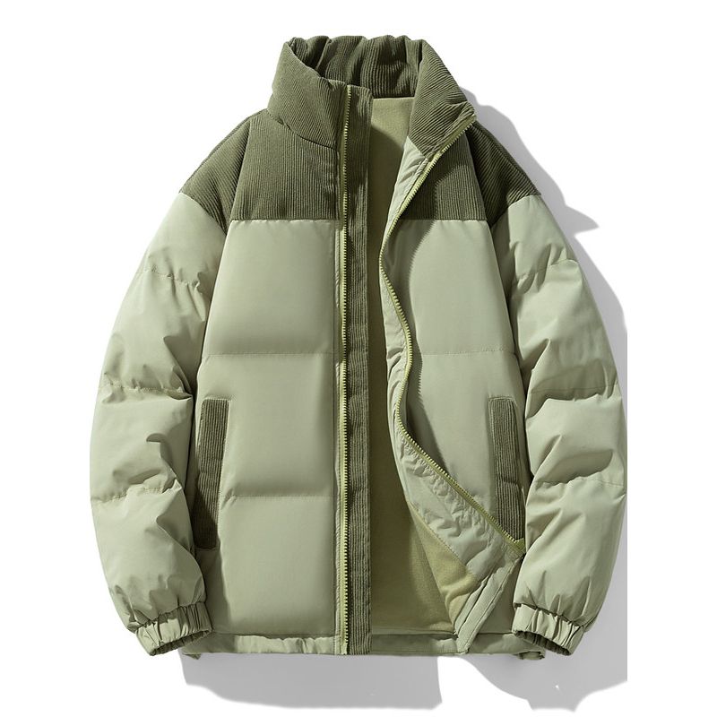 New Winter Couple's Jackets for Men and Women, Casual Windproof Fleece-Lined Thick Warm Stand-Collar Cotton Coats