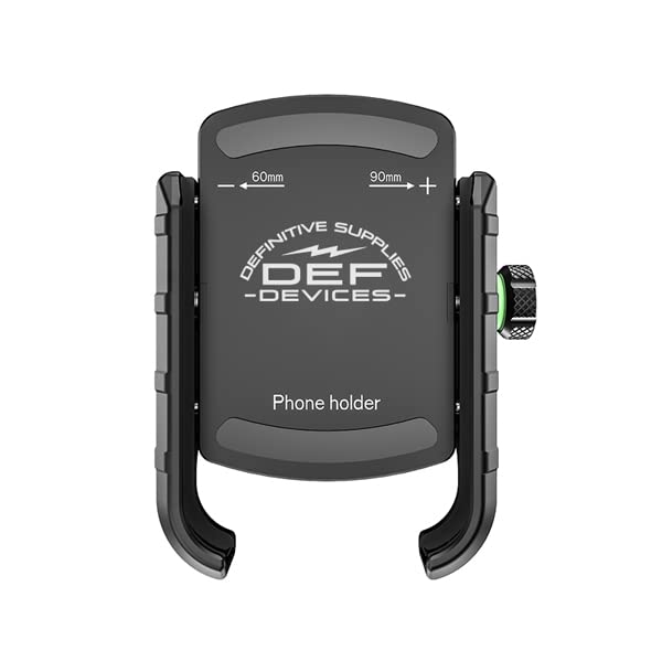 RIDEZ Aluminum Compact Smartphone Holder for Motorcycles and Black Shock-Absorbing, Anti-Vibration Bicycles, (BM8-BK)