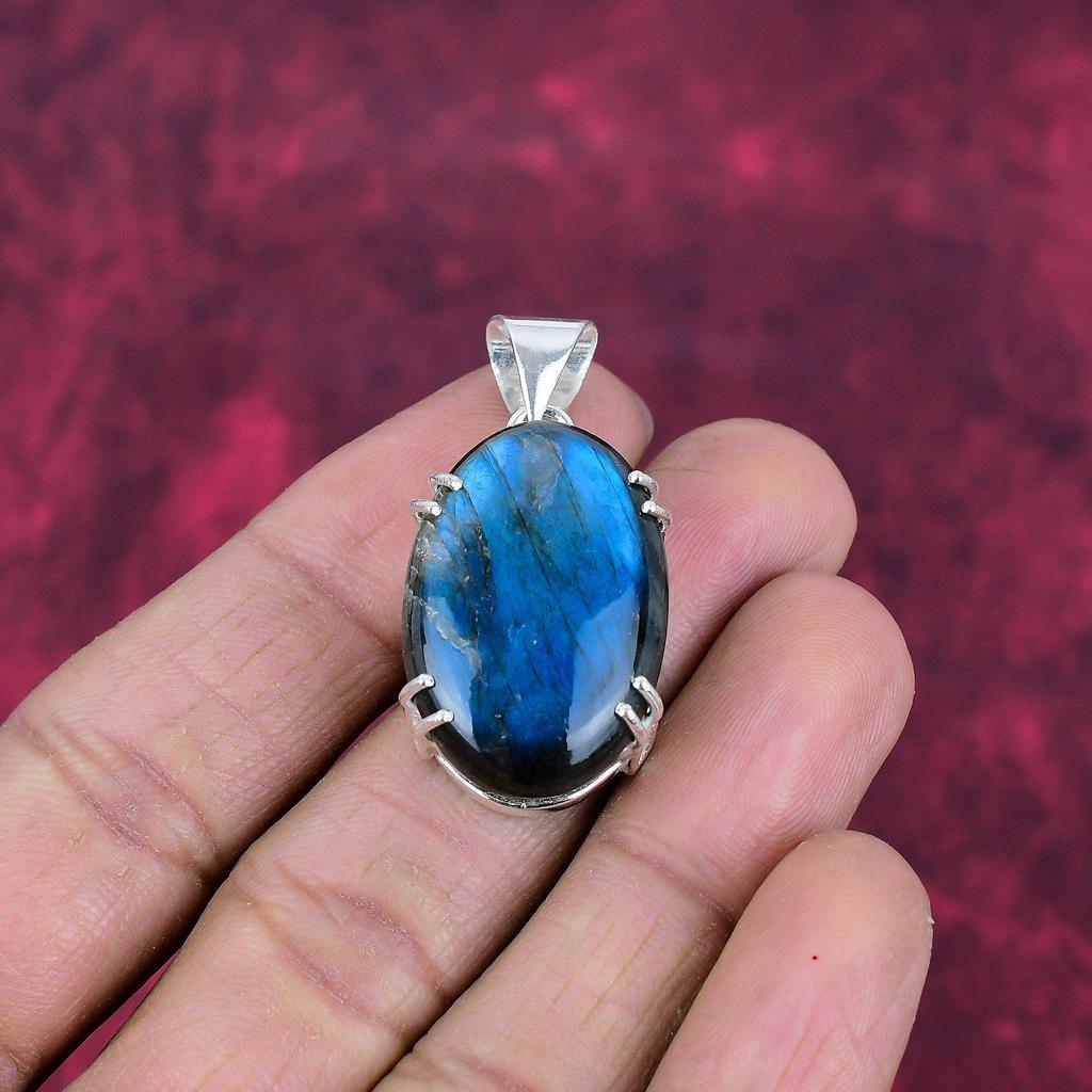 Подвеска из лабрадорита, ручная работа, драгоценный камень, серебряный кулон 925 пробы, антикварная бижутерия, для подарка, серебряные украшения