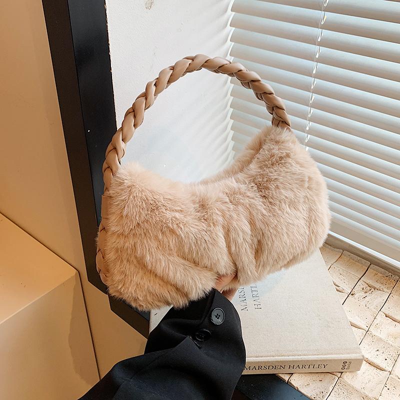 Сумка-плюшевая с закрученной косой для подмышек, симпатичная, простая, нишевая, с высоким уровнем чувства большой емкости с девушкой