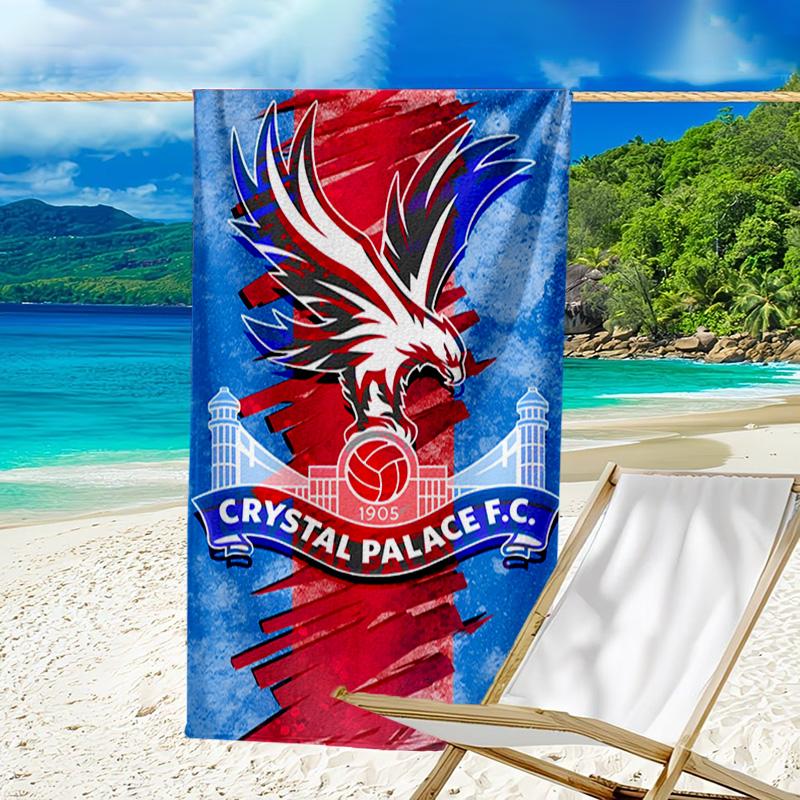 Пляжное полотенце с принтом герба Crystal FC, супермягкая микрофибра, идеальный подарок на день рождения, для бассейна, пляжа, путешествий, для семьи и друзей