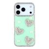 For iPhone 17 Pro Max Case Rhinestone Edge Pearl Love Decor TPU+PC IMD Phone Cover