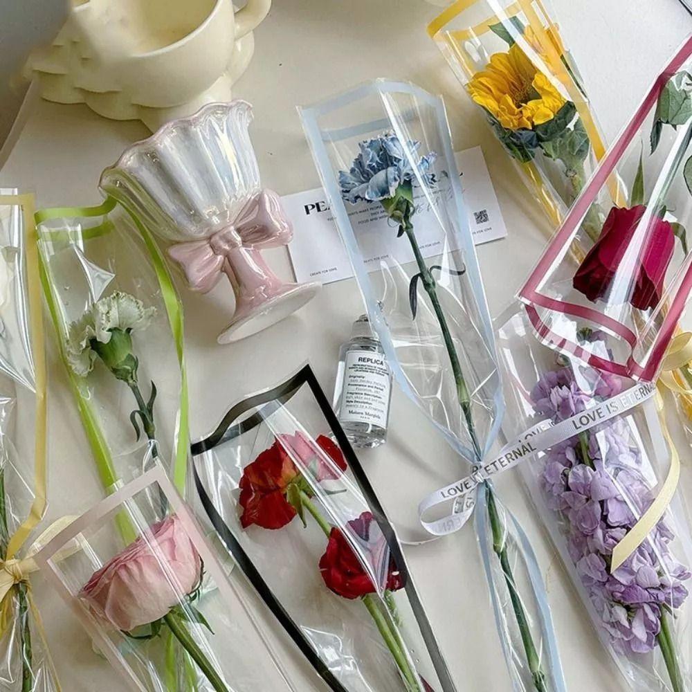 Multifunctional Single Bouquet Bag OPP Flower Wrapping Bag for 50pcs Mother's Day