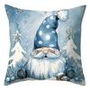 Snowman Pattern Ins Style Pillowcase Festive Home Decoration Living Room Sofa Pillow Bedroom Christmas Tree Blue