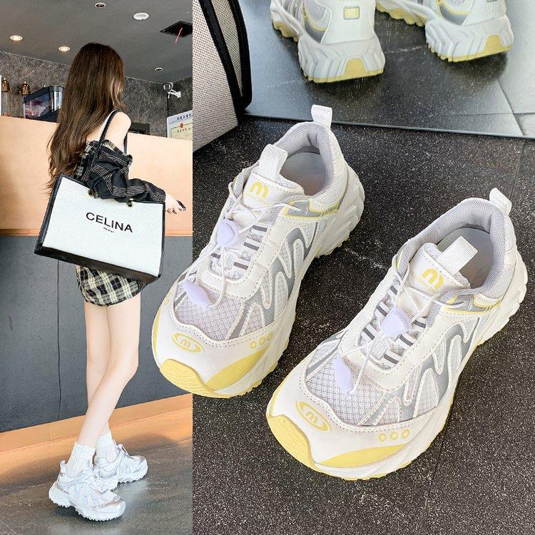2025 summer new fashion ins trendy dad shoes mesh breathable sneakers versatile single shoes sneakers