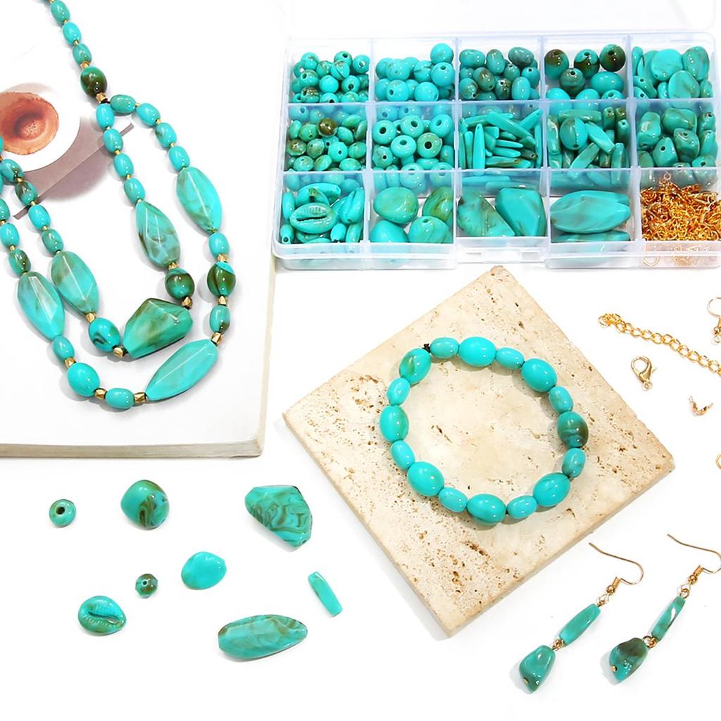 1 компл./пакет имитация бирюзы DIY браслет ожерелье серьги аксессуары материалы набор инструментов