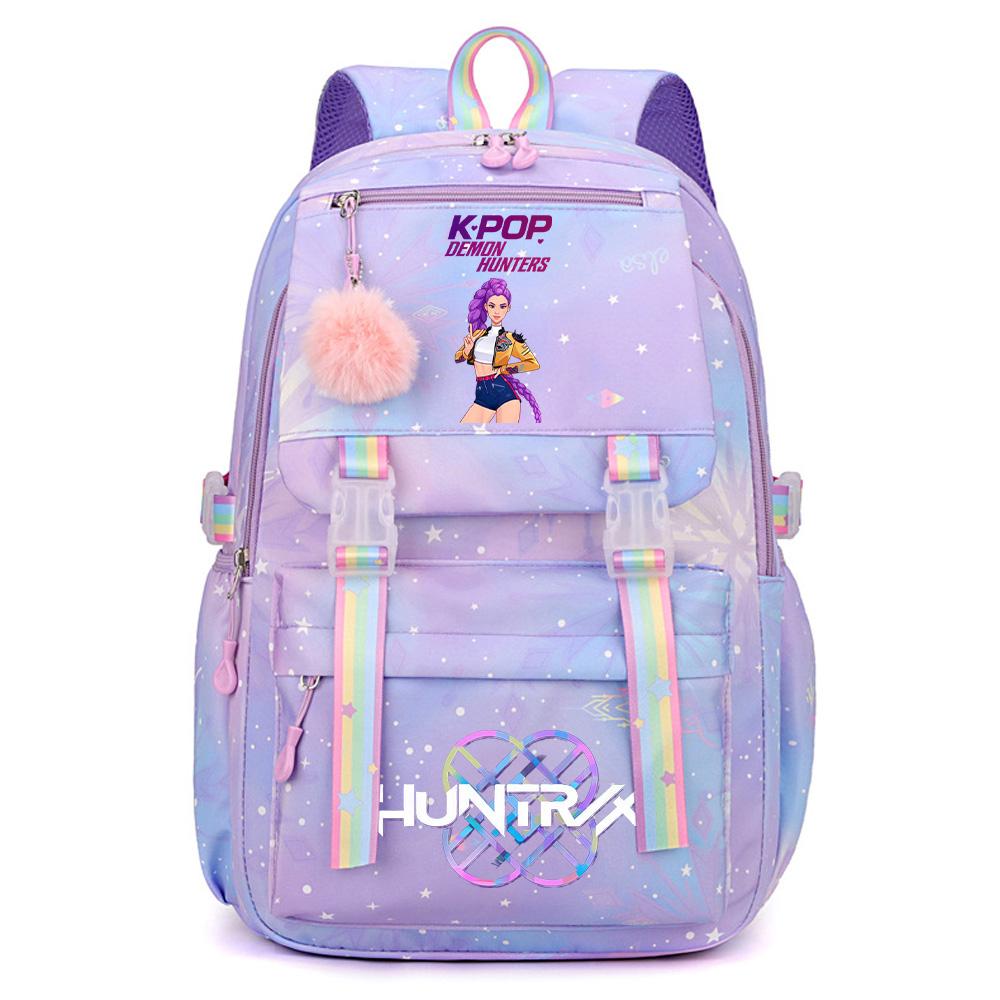 Anime K-Pop Demon Hunters Printed Large Capacity Waterproof Backpack Teenger Student Girl Boy Schoolbag Bookbag Women Waterproof Travel Bag Rucksak