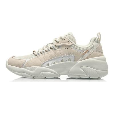 Li Ning Moonchaser Амортизирующие Скользкие Устойчивые к истиранию Дышащие Низкие Спортивные Повседневные Кроссовки Женские Белые AGLQ248-1