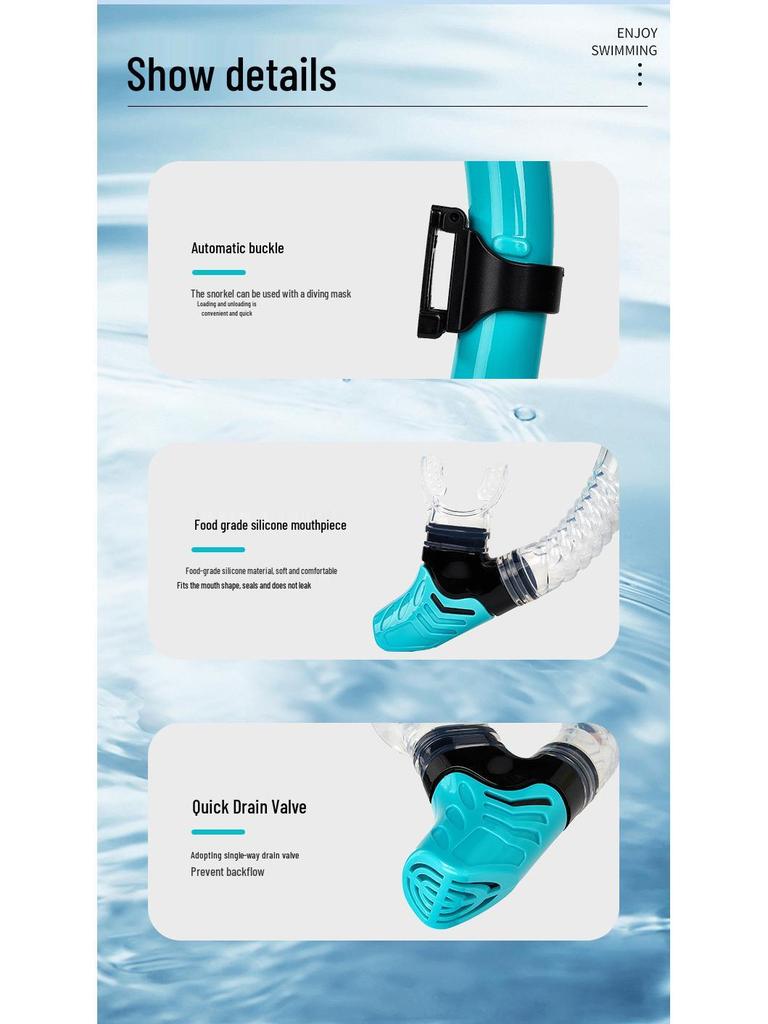 Унисекс Взрослая Полностью Сухая Трубка - Профессиональное Снаряжение для Дайвинга