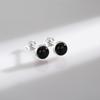 Natural Black Agate Stud Earrings 925 Sterling Silver Round Daily Hypoallergenic Earring 4mm 5mm 6mm Jewelry For Women