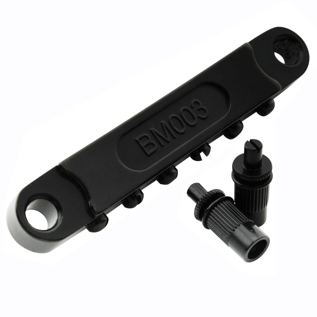 Musiclily Pro 10.4mm Pitch Roller Saddle Tune-O-Matic Bridge for LP, Epiphone, and Les Paul SG Electric Guitars, Black