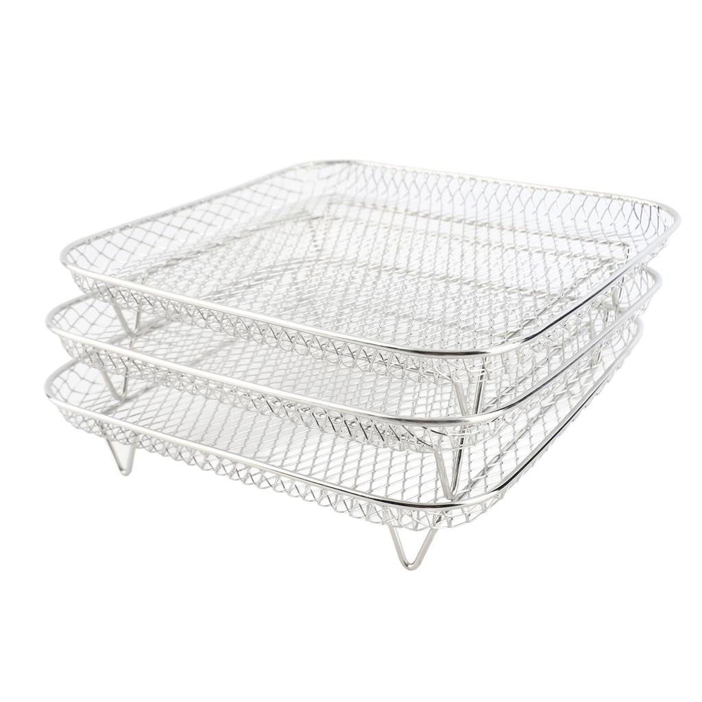 3-ярусная квадратная решетка для фритюрницы, можно мыть в посудомоечной машине, нержавеющая сталь SUS304, аксессуар для жарки и гриля для фритюрницы