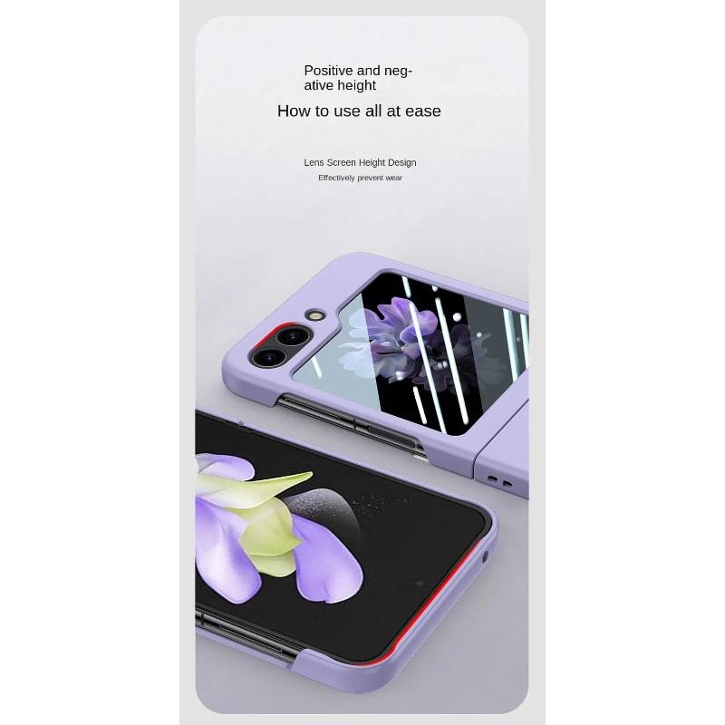 Пластиковый защитный чехол из стекла с эффектом кожи для Samsung Galaxy Z Flip 6 5 Flip6 Flip5 5G, жесткий защитный чехол
