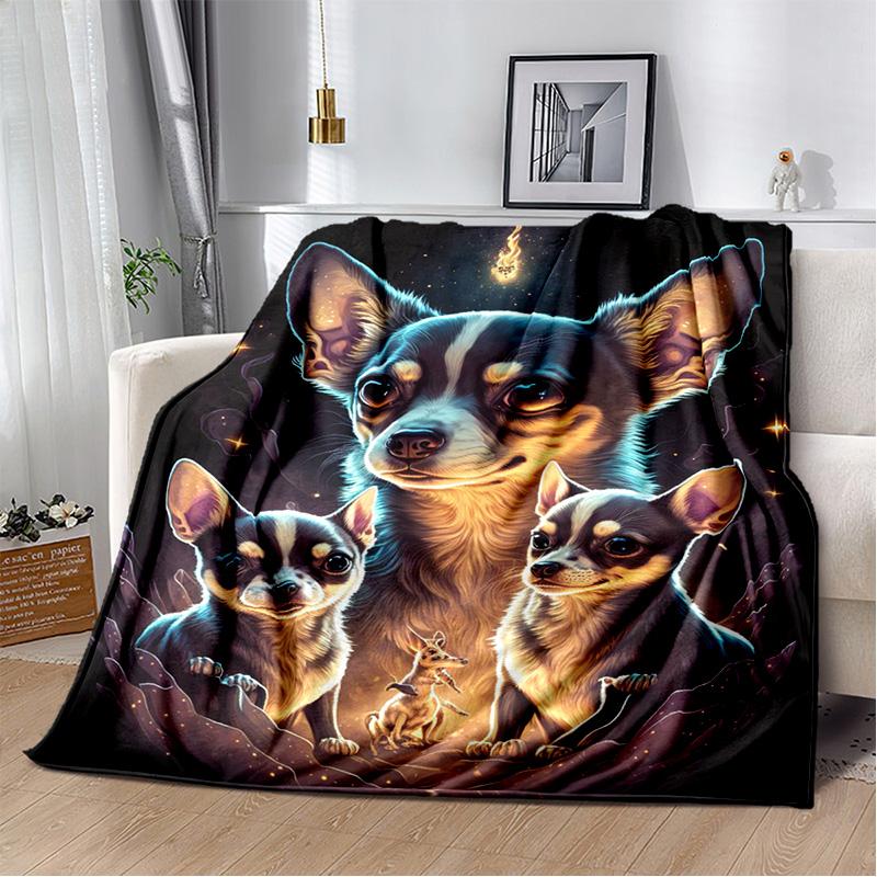 Одеяло с милой собакой, мультяшным хаски, самоее, чихуахуа, коки, померанским шпицем, мягкое одеяло для дома, спальни, чехол для дивана, детское одеяло