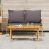 VidaXL Ensemble de bistro 2 pièces avec coussins - En bois d'acacia massif 4106462