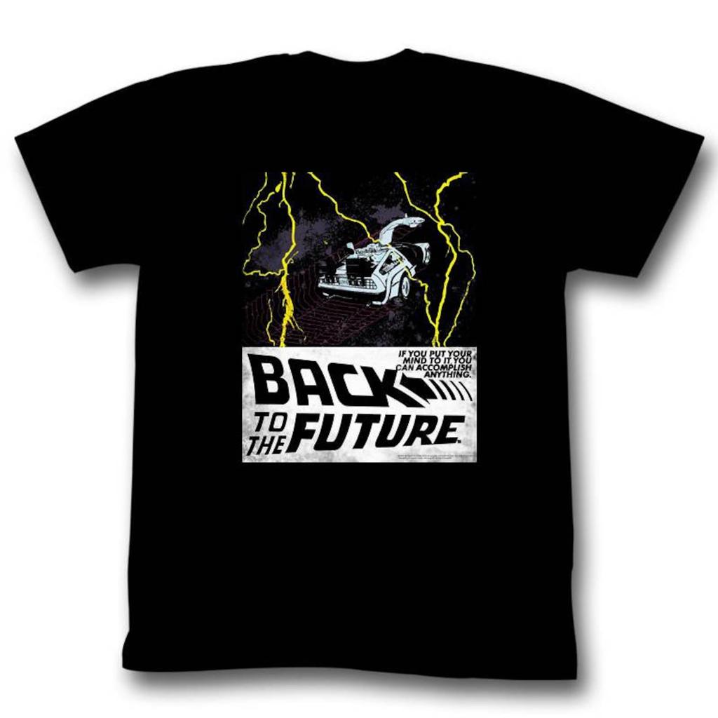 Back to the Future In Space Black Adult T-Shirt