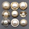 Three Love Metal Coat Sweater Pearl Button Искусственная жемчужная пуговица Шерстяная модная куртка Декоративная золотая пуговица