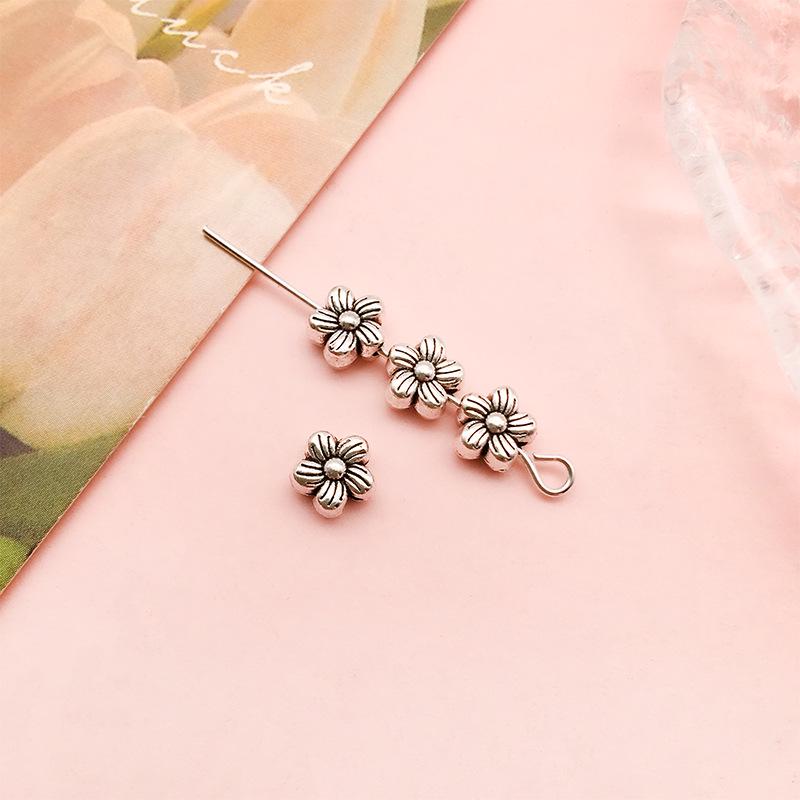 Антикварные серебряные бусины-разделители в форме цветов и звезд для самодельных украшений