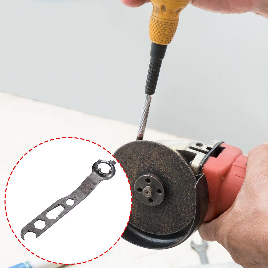 4Prong Angle Grinder Wrench High Strength Steel Spanner For Easy And Secure Grip In Workshops Home Repairs Secure Grip