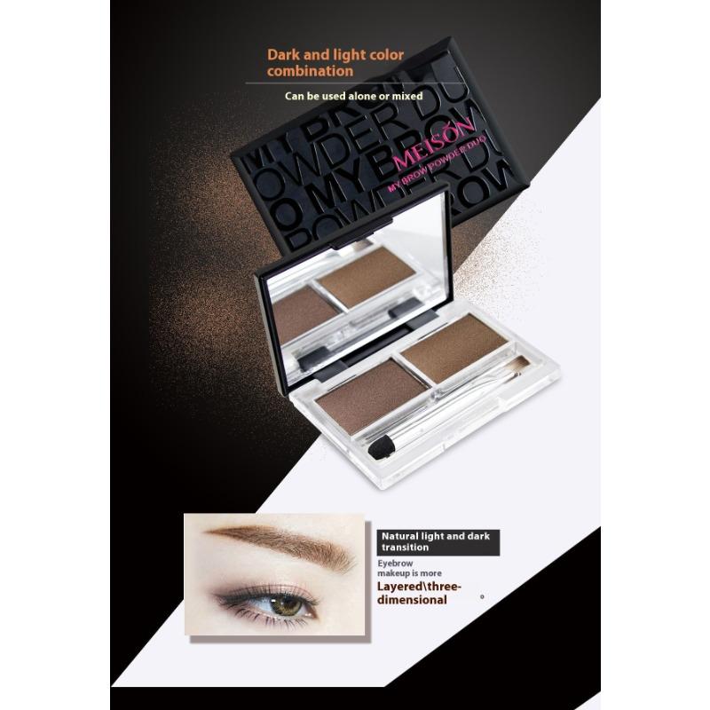 Макияж Натуральная двухцветная пудра для бровей Двухцветная градиентная пудра для бровей Тени для носа Пудра Легко окрашивается Водостойкая Не растекается