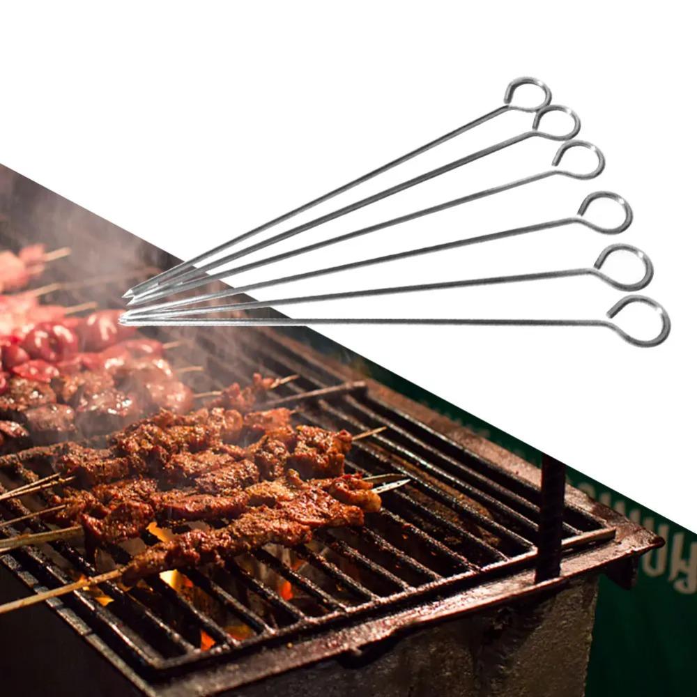 20 шт. многоразовых шампуров для барбекю из нержавеющей стали 20/25/30 см шампуры для барбекю жареный гусь игла для пикника