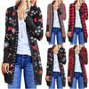 Women's Christmas Long Sleeve Front Cardigan Printed Top Lightweight Jacket