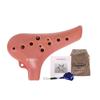 Samik Musical Instruments Ocarina Alto C + Luxury Strap + Pouch Set, Coral Pink, SPO-N10AC, Korean Toy Supplies