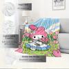 1pc Flannel My Melody, Spring, FlowersThrow Blanket, Cartoon Truck Pattern Printed Blanket, Warm Cozy Soft Blanket For Couch Bed Sofa Car Of