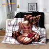 Sexy Lace Beauty Girl Lady Cartoon Anime Character Blanket,Soft Throw Blanket for Home Bedroom Bed Sofa Picnic Office Cover Gift