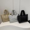 Large Capacity Quilted Tote Bag for Women Elegant Padded Solid Color Shoulder Bag for Vacation Casual Commuting Handbags