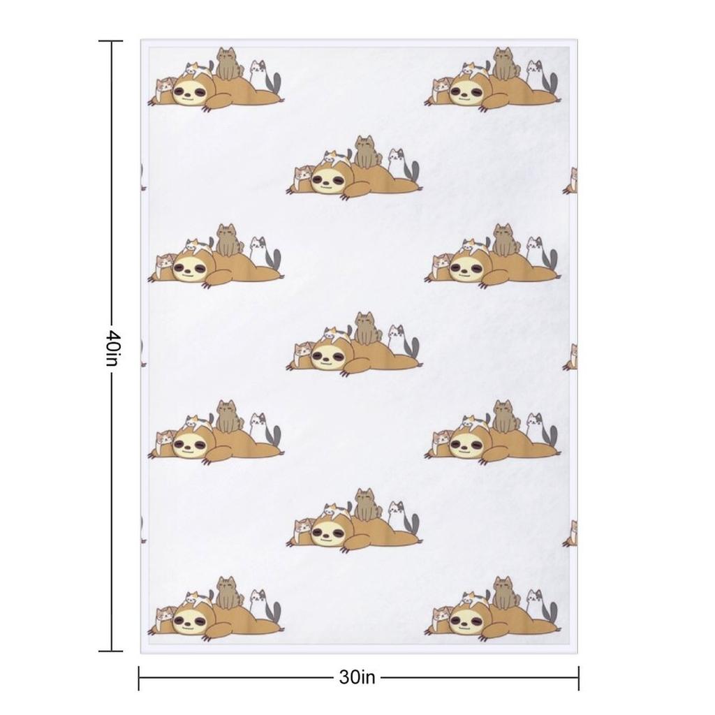 Ленивец Стопка Любит Котиков Смешной Милый Ленивый Ленивец и Кошачий Плед Постельное белье Мягкие Декоративные Пледы