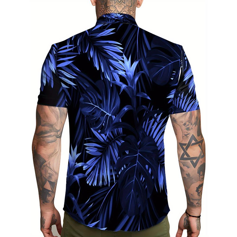 Гавайская мужская летняя пляжная свободная повседневная рубашка на пуговицах с короткими рукавами для тропического отпуска с карманами пляжная рубашка
