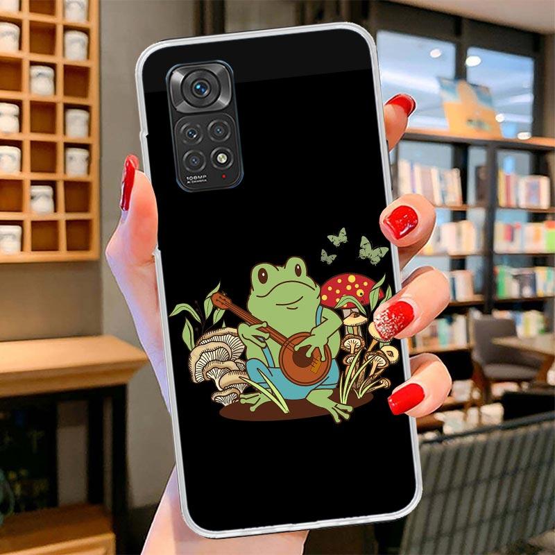Коттеджкор Лягушка Гриб Кавайный Чехол для Телефона Для Xiaomi Redmi Note 15 14 13 12 11 10 Pro Plus 14S 12S 11S 11T 11E 10S Мягкий