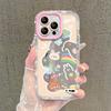 Applicable To Apple 15 Mobile Phone Case Iphone14 Cute Graffiti Bear 13 Mirror Anti-fall 12pro Transparent Soft Edge X