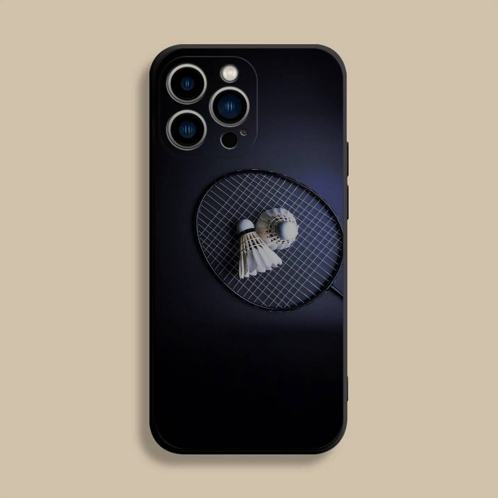 Sport Badminton Cool Phone Case For iPhone 17,16,15,14,13,12,Pro,Max,Plus,E,SE4,Air,Mini Black Soft Cover