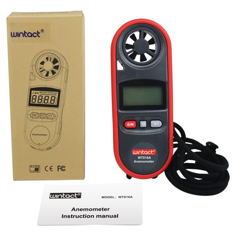Цифровой электронный термометр-анемометр Wintact WT816A