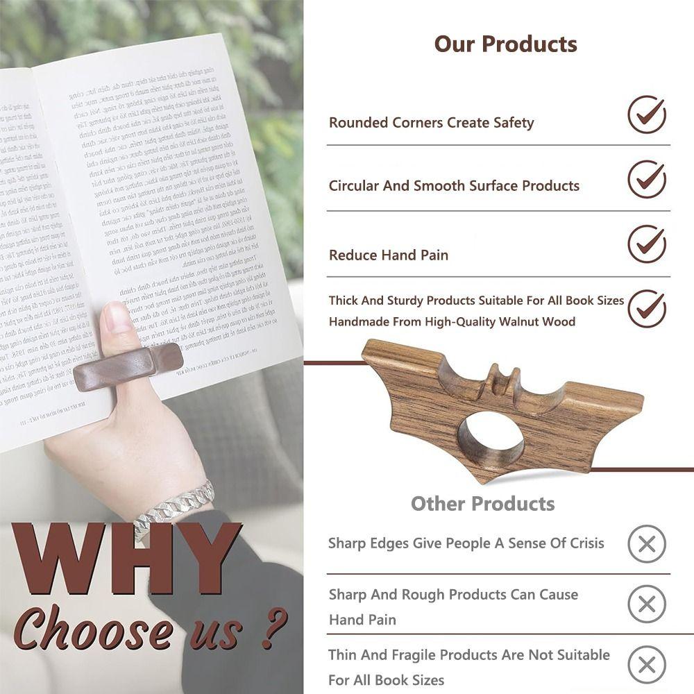 Simple Wooden One Hand Reading Thumb Bookmark School Office Bookmarks Fast Reading Aids Tools Thumb Book Holder Gift