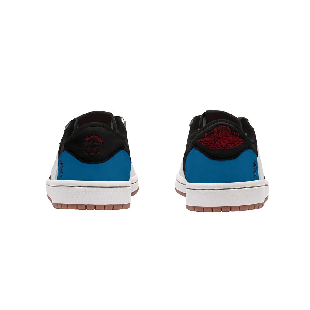 Jordan X Travis Scott Air Jordan 1 Синий Хвост Крючок 7.0 Низкие Нескользящие Низкие Винтажные Баскетбольные Кроссовки Женские DZ4137-700(Команда1897-)