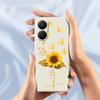 For Xiaomi Redmi Turbo 4 5G/Poco X7 Pro 5G Case Golden Butterfly Sunflower Pattern Printing Straight Edge TPU Phone Back Cover