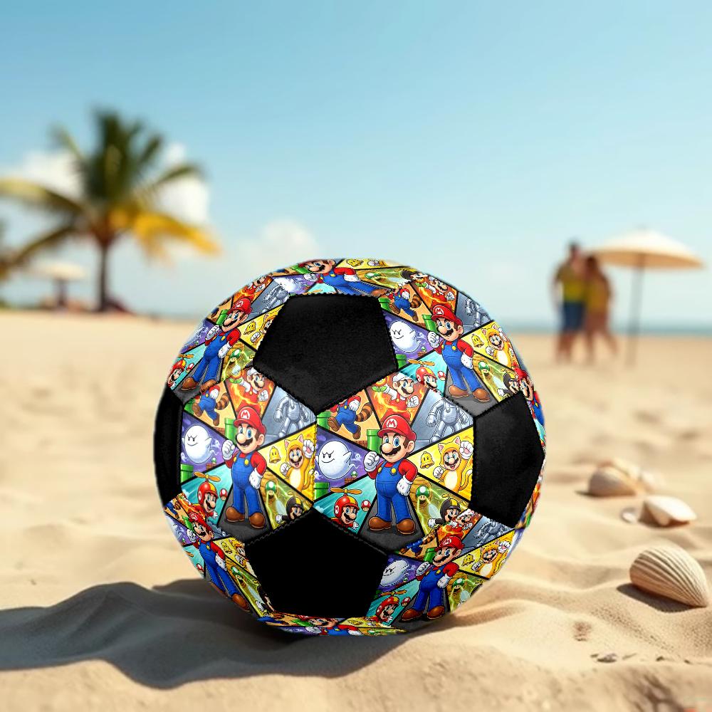 1pc Super Mario Football Soccer Ball Size 5 Indoor Soccer Ball Fashion Colorful Backyard Game -Great For Sports Fans Gift HE99
