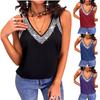 Summer New Style Simple and Versatile V-neck Beaded Sleeveless Vest Women's Top