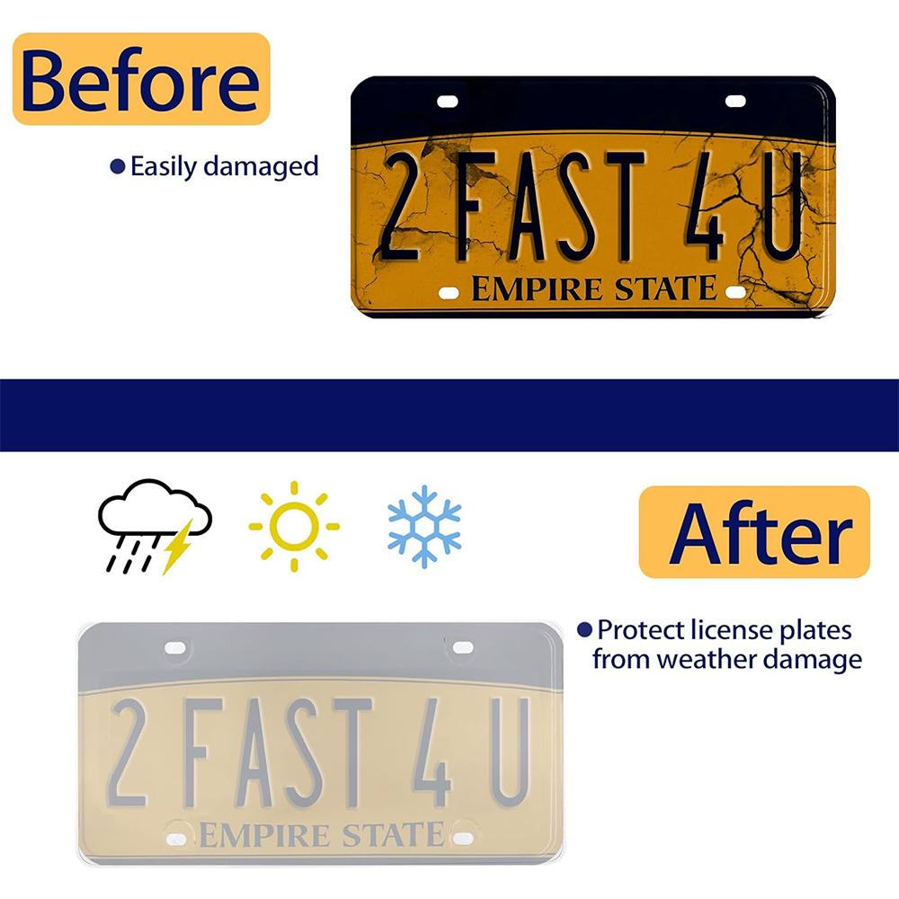 2 комплекта прозрачных чехлов для номерных знаков, плоский протектор номерного знака с деталями