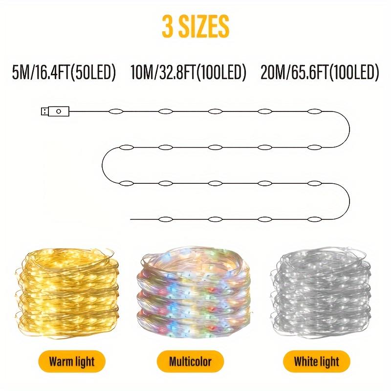 USB Гирлянда с феями 8 режимов освещения Управление с пульта ДУ Разноцветная гирлянда Идеально подходит для свадеб, спален, рождественских украшений