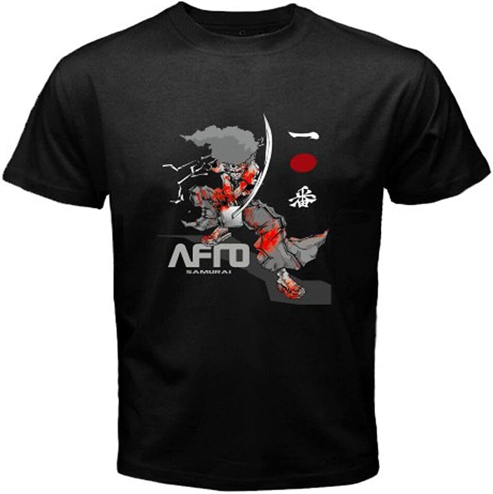 New Afro Samurai Anime Manga Men's Black T-Shirt Size S M L XL 2XL 3XL