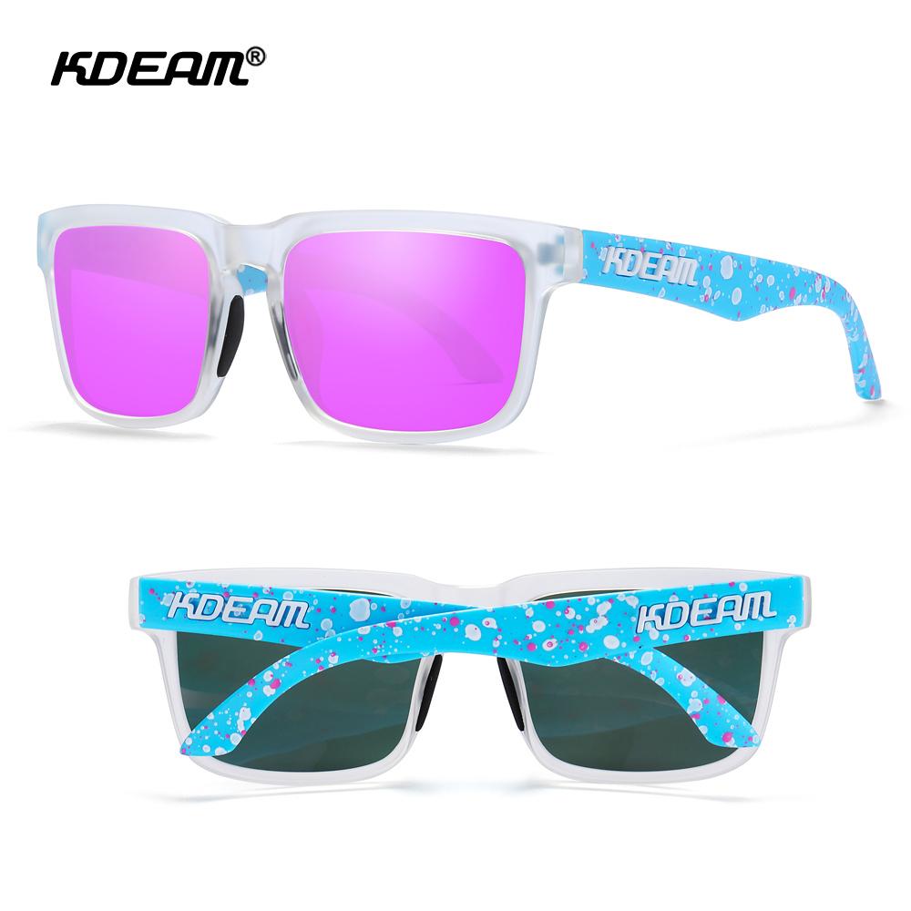 KDEAM Square Style Polarized Sunglasses For Men And Women Medium Size Overall Width 145mm Outdoor Sun Glasses With Zippered Case