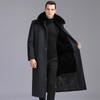 Middle-aged and Elderly Men's Removable Woolen Woolen Woolen Coat with Real Fur Collar and Velvet Thickened Daddy Coat
