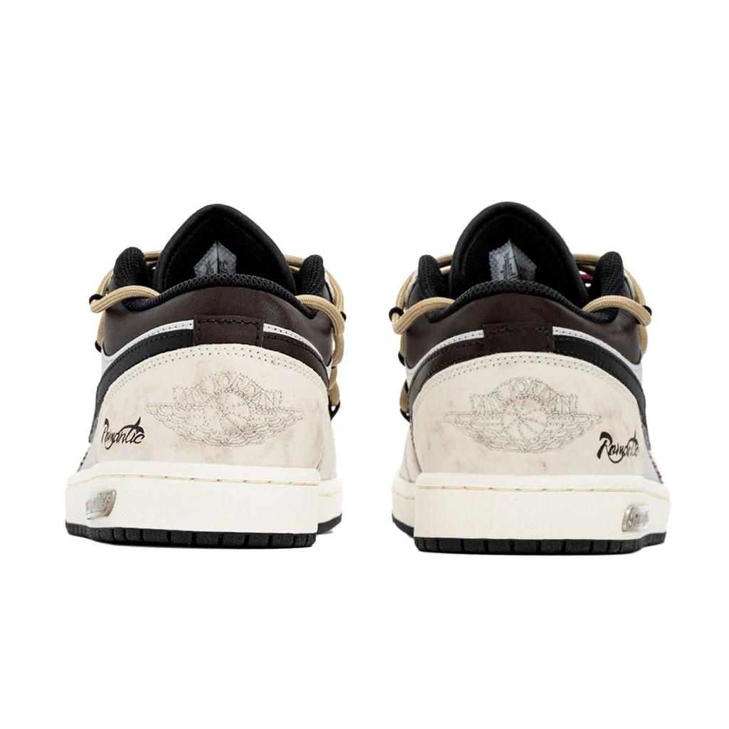 Jordan Air Jordan 1 Roman Brown Низкие кроссовки с износостойкостью, Винтажные баскетбольные кроссовки, Мужские, Коричневые, 553558-081(КомандаA-3)