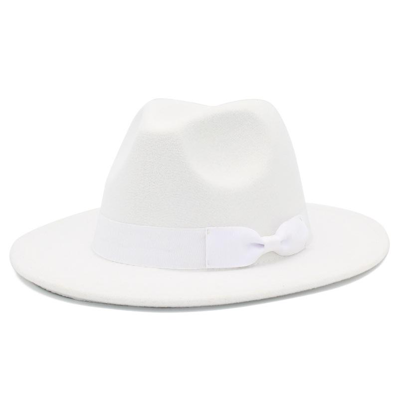 Федора с широкими полями в европейско-американском стиле с бантом: Модная унисекс джазовая шляпа