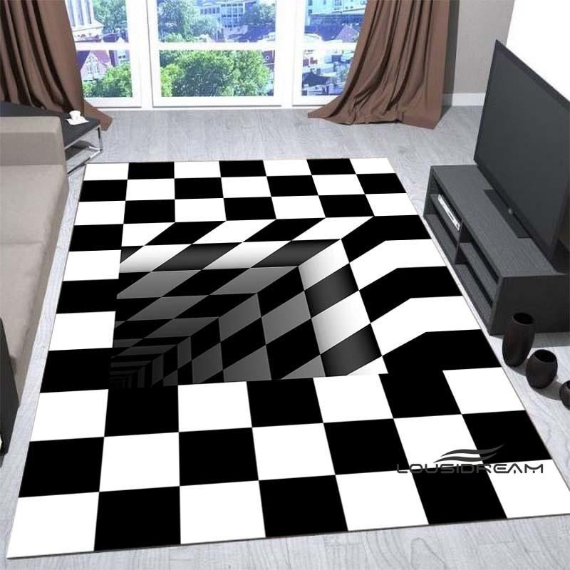 New3D Vortex Illusion Rug for Living Room, Home Decor, Sofa Table Large Area Rugs, Bedside Foot Mat Bedroom, Non-Slip Doormat